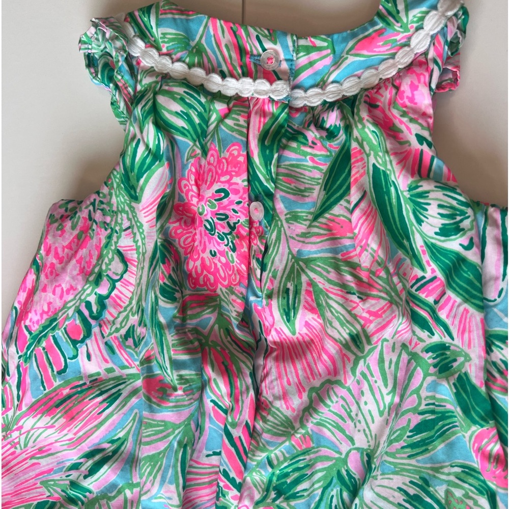Lilly Pulitzer Pink and Green Floral Kids Dress - Picture 7 of 11